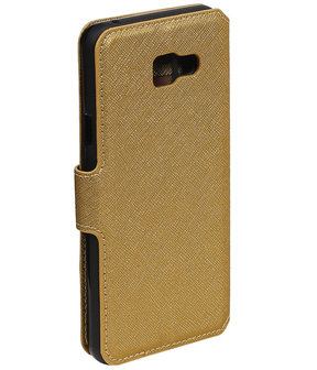 Goud Samsung Galaxy A3 2016 TPU wallet case booktype hoesje HM Book