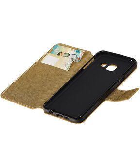 Goud Samsung Galaxy A3 2016 TPU wallet case booktype hoesje HM Book