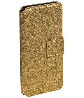 Goud Samsung Galaxy A3 2016 TPU wallet case booktype hoesje HM Book