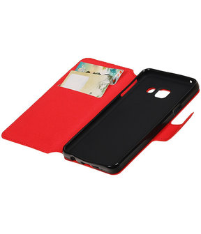 Rood Samsung Galaxy A3 2016 TPU wallet case booktype hoesje HM Book