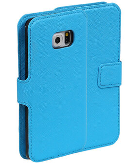 Blauw Samsung Galaxy S6 Edge TPU wallet case booktype hoesje HM Book