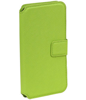 Groen Samsung Galaxy S6 Edge TPU wallet case booktype hoesje HM Book