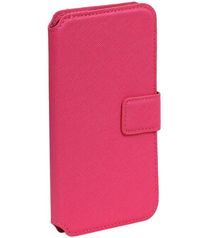 Roze Samsung Galaxy S6 Edge TPU wallet case booktype hoesje HM Book
