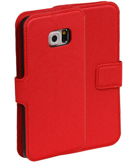 Rood Samsung Galaxy S6 Edge TPU wallet case booktype hoesje HM Book