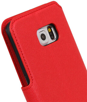 Rood Samsung Galaxy S6 Edge TPU wallet case booktype hoesje HM Book