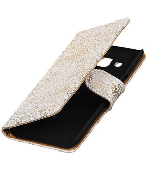 Wit Lace booktype wallet cover hoesje voor LG K4