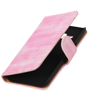 Roze Mini Slang booktype wallet cover hoesje voor LG K4