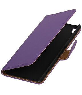 Paars Effen booktype wallet cover hoesje voor LG X screen