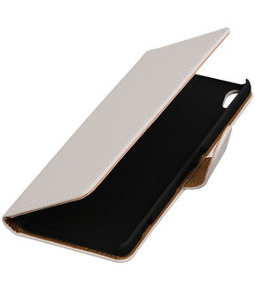 Wit Effen booktype wallet cover hoesje voor Xiaomi Mi 5