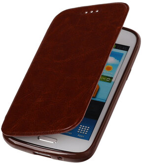 Polar Map Case Bruin Samsung Galaxy S4 TPU Bookcover Hoesje