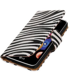 Zebra booktype cover hoesje voor LG K4