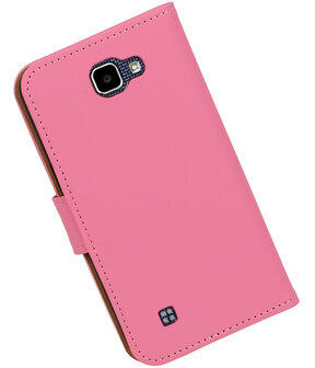 Roze Effen booktype cover hoesje voor LG K4