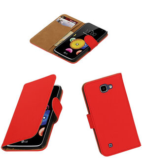 Rood Effen booktype cover hoesje voor LG K4