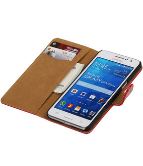 Roze Croco Samsung Galaxy Grand Prime Book/Wallet Case/Cover