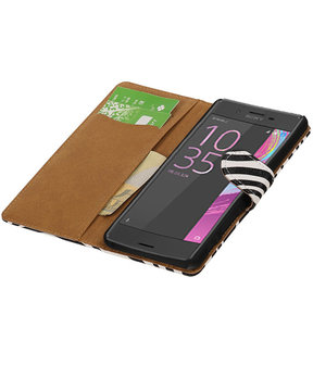 Zebra booktype cover hoesje voor Sony Xperia X Performance