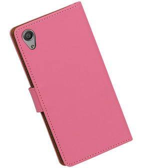 Roze Effen booktype cover hoesje voor Sony Xperia X Performance