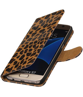 Luipaard booktype wallet cover hoesje voor HTC One M8