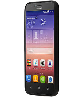 Zwart Brocant TPU back case cover hoesje voor Huawei Y625