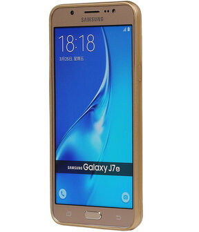 Goud Brocant TPU back case cover hoesje voor Samsung Galaxy J7 2016