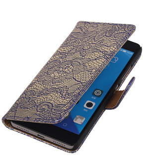 Huawei Honor 7 Lace Kant Bookstyle Wallet Hoesje Blauw