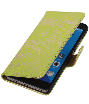 Huawei Honor 7 Lace Kant Bookstyle Wallet Hoesje Groen