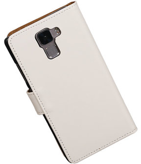 Huawei Honor 7 Effen Bookstyle Wallet Hoesje Wit