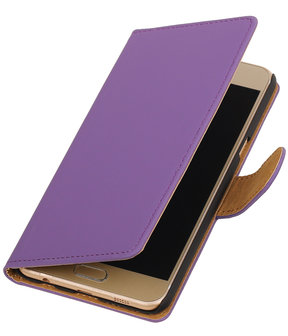 Paars Effen booktype wallet cover hoesje voor Samsung Galaxy C5