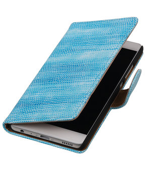 Turquoise Mini Slang booktype wallet cover hoesje voor Huawei P9 Plus