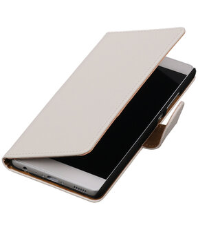 Wit Effen booktype wallet cover hoesje voor Huawei Y3 II