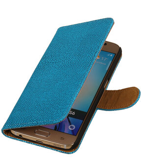 Blauw Ribbel booktype wallet cover hoesje voor Huawei Ascend G6