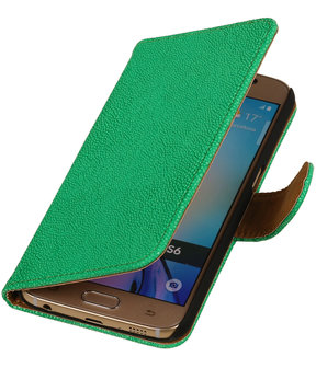 Groen Ribbel booktype wallet cover hoesje voor Huawei Ascend G510