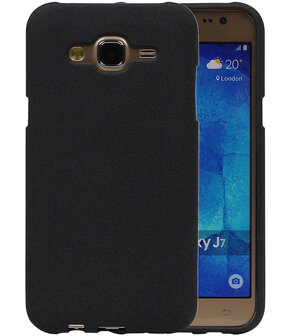 Zwart Zand TPU back case cover hoesje voor Samsung Galaxy J7