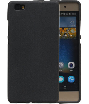 Zwart Zand TPU back case cover hoesje voor Huawei P8 Lite