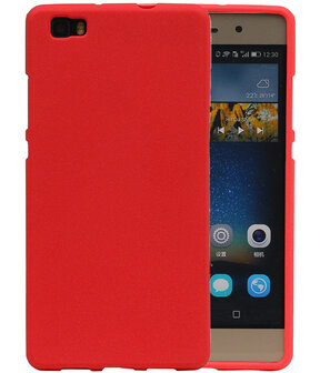 Rood Zand TPU back case cover hoesje voor Huawei P8 Lite