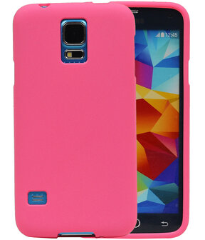 Roze Zand TPU back case cover hoesje voor Samsung Galaxy S5