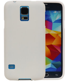 Wit Zand TPU back case cover hoesje voor Samsung Galaxy S5