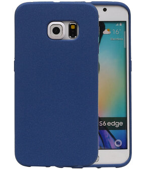 Blauw Zand TPU back case cover hoesje voor Samsung Galaxy S6 Edge