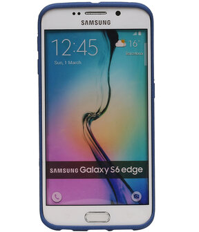 Blauw Zand TPU back case cover hoesje voor Samsung Galaxy S6 Edge