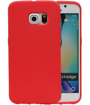 Rood Zand TPU back case cover hoesje voor Samsung Galaxy S6 Edge
