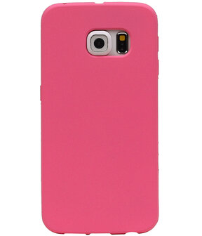 Roze Zand TPU back case cover hoesje voor Samsung Galaxy S6 Edge