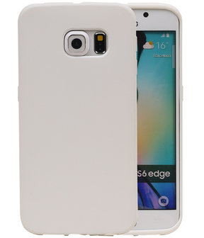 Wit Zand TPU back case cover hoesje voor Samsung Galaxy S6 Edge