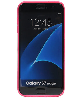 Roze&nbsp;Zand TPU back case cover hoesje voor&nbsp;Samsung Galaxy S7&nbsp;Edge