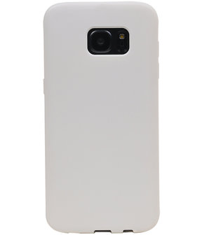 Wit&nbsp;Zand TPU back case cover hoesje voor&nbsp;Samsung Galaxy S7&nbsp;Edge