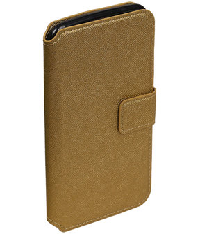 Goud LG K10 TPU wallet case booktype hoesje HM Book