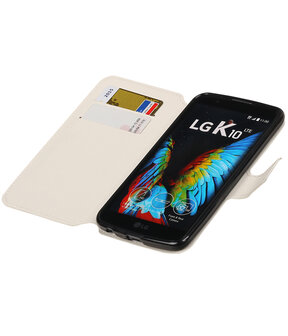 Wit LG K10 TPU wallet case booktype hoesje HM Book