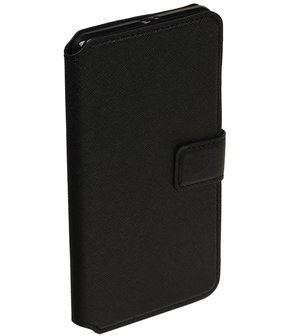 Zwart Huawei P9 TPU wallet case booktype hoesje HM Book