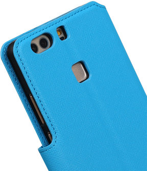 Blauw Huawei P9 TPU wallet case booktype hoesje HM Book