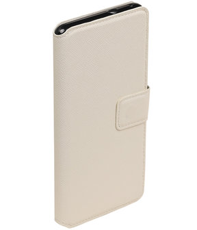 Wit Huawei P9 Lite TPU wallet case booktype hoesje HM Book