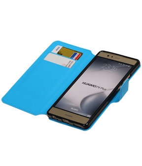 Blauw Huawei P9 Plus TPU wallet case booktype hoesje HM Book