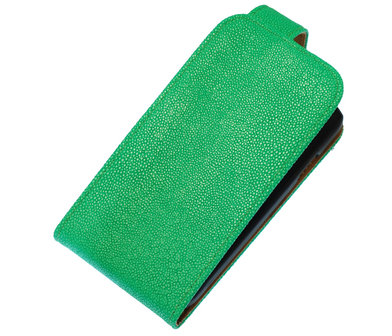 Groen Ribbel Classic flip case cover hoesje voor Samsung Galaxy S3 Mini i8190
